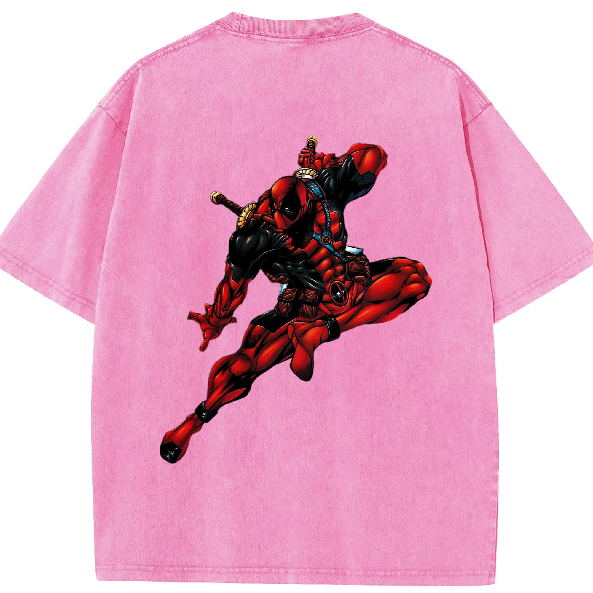 （画像用） Deadpool デッドプール 綿100% ヴィンテージ風 半袖Tシャツ（背面プリント）